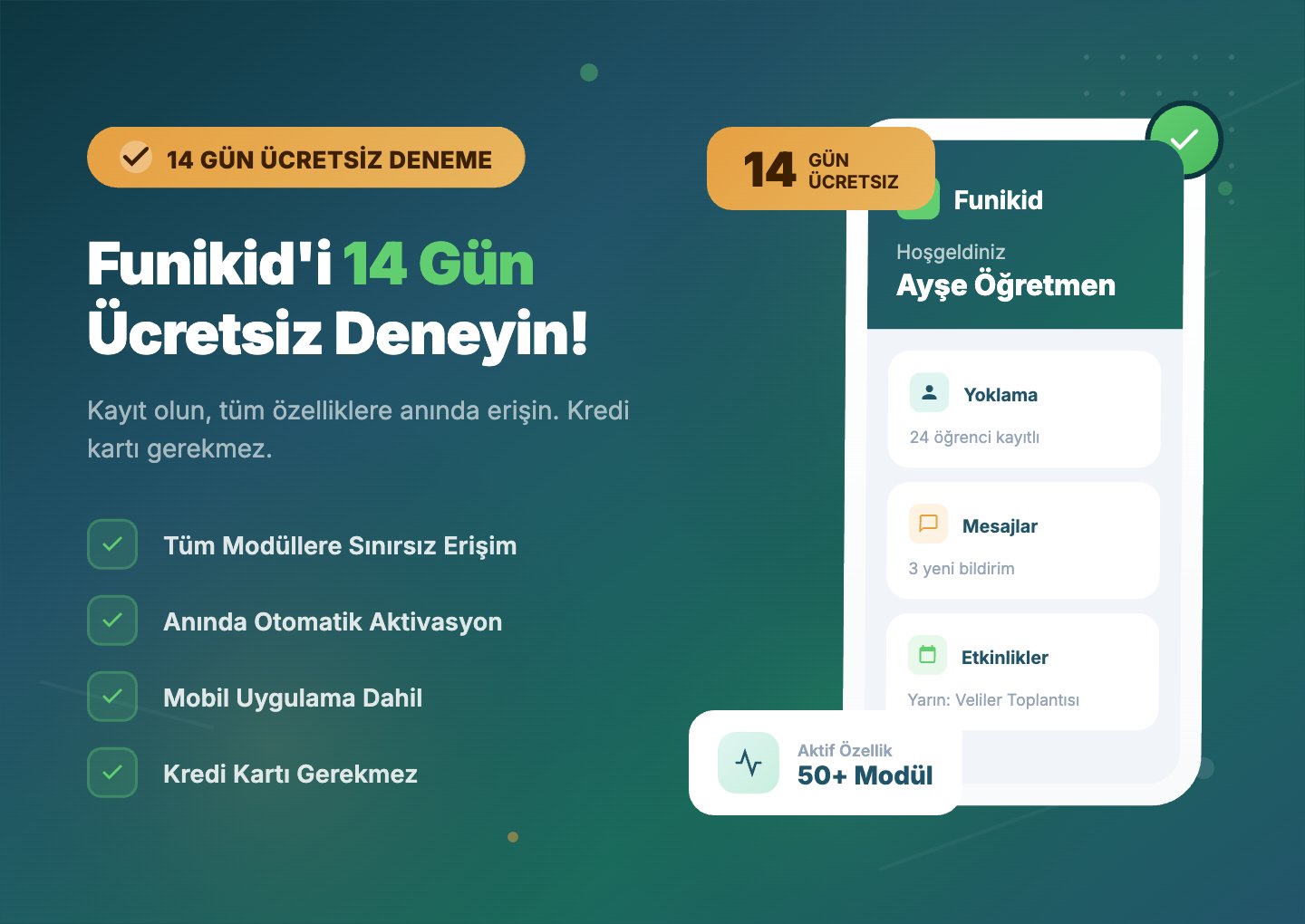 14 Gün Ücretsiz Deneme ile Funikid'i Keşfedin